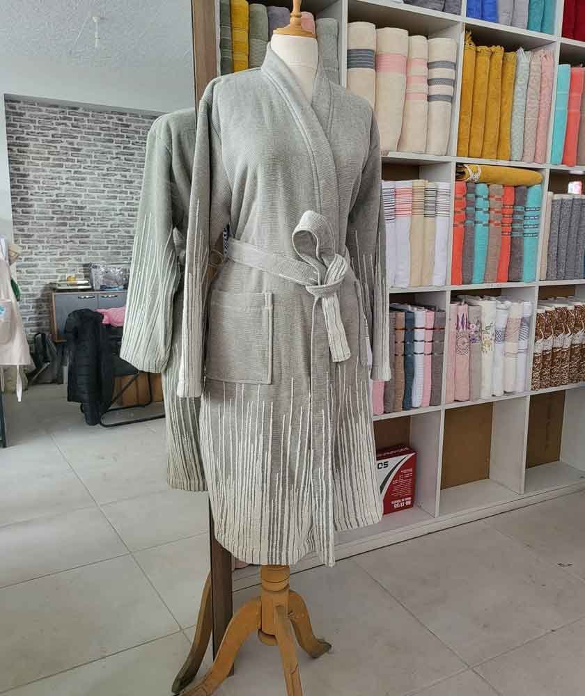 White Turkish Cotton Bathrobe with Belt - Hotel Collection